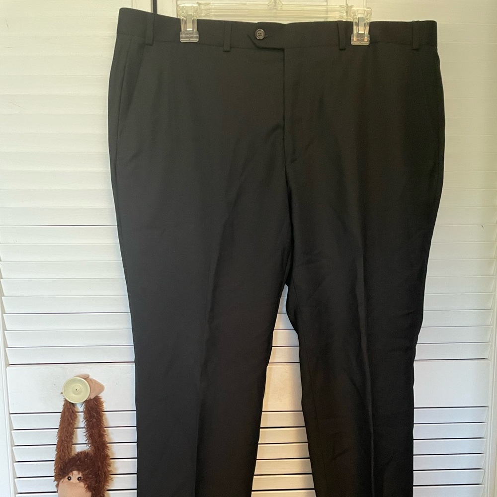 Solid Gray Wool Pant 38 X 30 LAURENRALPH LAUREN 70% Wool Blend Flat Front